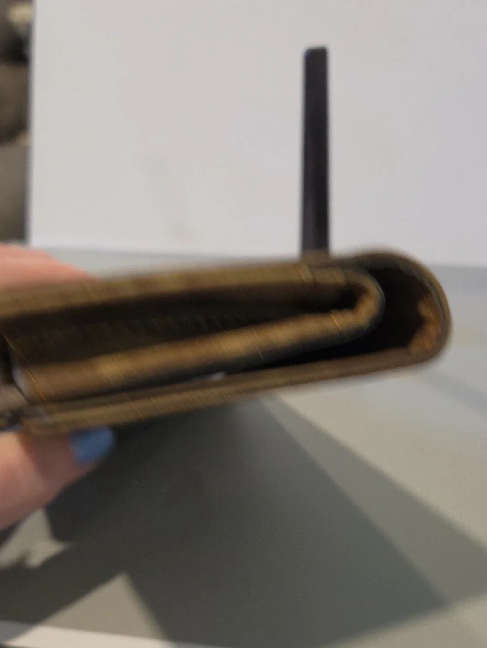 CaseMe Leather Tri-Fold Wallet with Brushed Bronze Finish